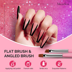 Pincel plano MelodySusie para uñas, aplicación suave y cobertura uniforme.