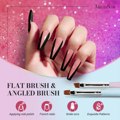 MelodySusie pincel plano uñas para cobertura uniforme y acabado liso