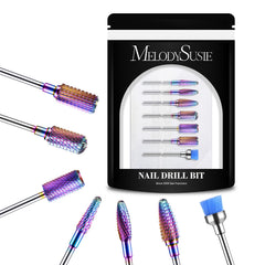 MelodySusie: puntas de taladro 7 piezas coloridas para uñas, remover gel y acrílico.