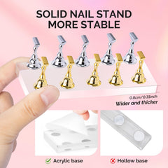 MelodySusie soporte de uñas dorado para presentar arte con elegancia.