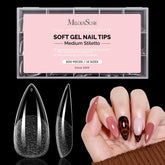 MelodySusie tips almendra mediano mate: adherencia mejorada para extensiones duraderas