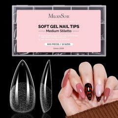 MelodySusie tips almendra mediano mate: adherencia mejorada para extensiones duraderas