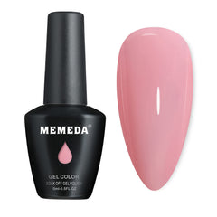 MEMEDA Gel Nude, acabado de brillo suave para uñas resistentes.