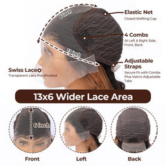 MENGLLE encaje transparente HD 13x6 para línea de cabello natural.