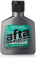 Mennen Afta loción pre-afeitado Original en botella para un desliz suave.