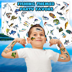 MeoIsDaBest tatuajes pesca, 96 piezas para premios y recuerdos en eventos escolares.