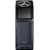 Mercedes-Benz Select Night, botella de vidrio elegante para uso diario.