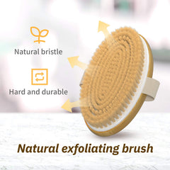 Metene cepillo corporal con cerdas suaves para piel sensible.