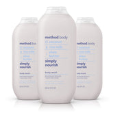 Method Body Wash Simply Nourish, botella frontal, aroma suave para una ducha reconfortante
