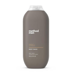 Method Men Ducha Cedro y Ciprés, botella 18 onzas, sensación de limpieza rápida.