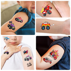 Metuu tatuajes: llamas y vehículos con destellos para diversión de jóvenes.