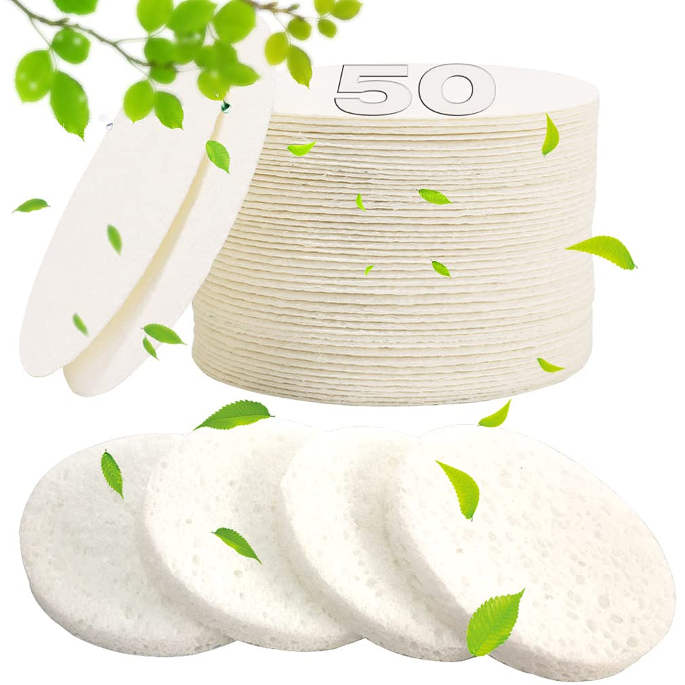 Conjunto METUUTER de 50 esponjas faciales para limpieza suave y profesional.