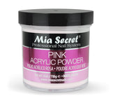 Mia Secret polvo acrílico rosa 4oz para uñas suaves y duraderas.