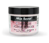 Mia Secret polvo acrilico rosa cover en envase, cobertura uniforme.