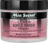 Mia Secret polvo acrílico rosado de cobertura para acabado natural.