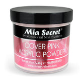 Mia Secret polvo acrilico rosa cubriente en frasco para acabado duradero