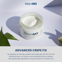 Texture crème soyeuse de MiamiMD Crepe Fix prête à l’application