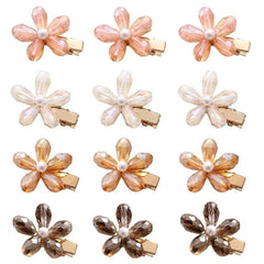 Clips cristal MIAO JIN en blanco, para peinados elegantes con brillo sutil.
