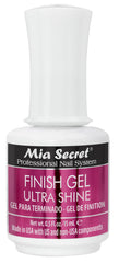 Mia Secret UV Finish Top Coat bottle showing clear, high-gloss shine.