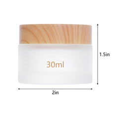 Miayon set de 6 jarras cosméticas, cristal 30 ml, tapa de madera, ideal para muestras