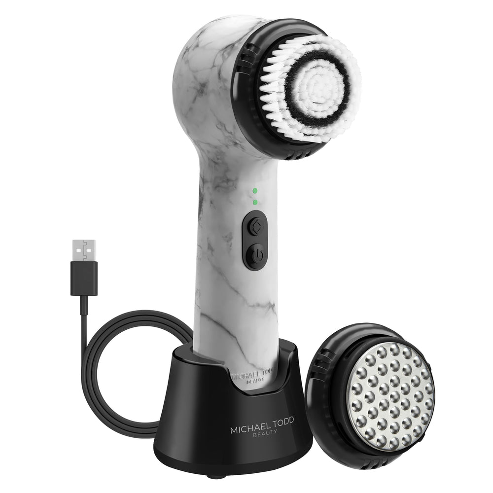 MICHAEL TODD Soniclear Allure: cepillo facial 2 en 1 para limpieza suave y eficaz