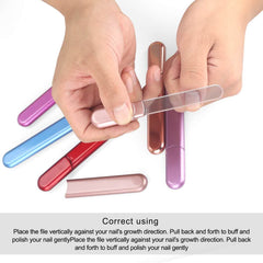 MiDenso lima de uñas cristal de 14 cm, diseño extremadamente delgado para viaje.