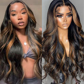 Miear 13x6 Ombre Front Wig: línea natural para una apariencia suave y definida.
