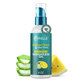 Mielle Organics Aceite Capilar Ligero en botella vertiendo para hidratación sin grasa.