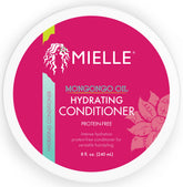 Acondicionador Mongongo sin proteínas de Mielle Organics para cabello suave y manejable.
