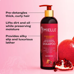 Champú Granada Miel de Mielle Organics: cabello sedoso después del lavado.
