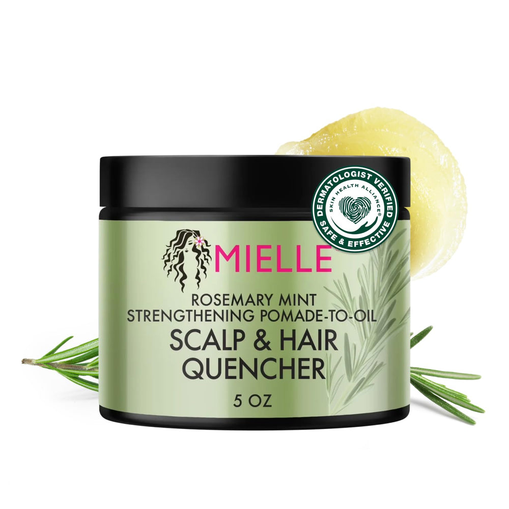 Pomada Rosemary y Menta de Mielle Organics en envase 5 oz para hidratación.