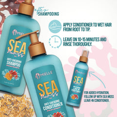 Mielle Organics Sea Moss Condicionador: aplicación en cabello mojado para reducir quiebes