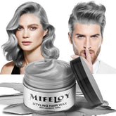 Mifeloy Spray: aplicación fácil para un estilo temporal en pelo gris plateado.
