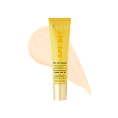 Milani primer facial SPF30 en envase, protege la piel y prepara la base.