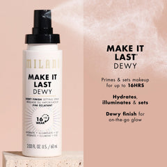 Milani Make It Dewy: pulverización suave hidrata y aporta brillo natural.