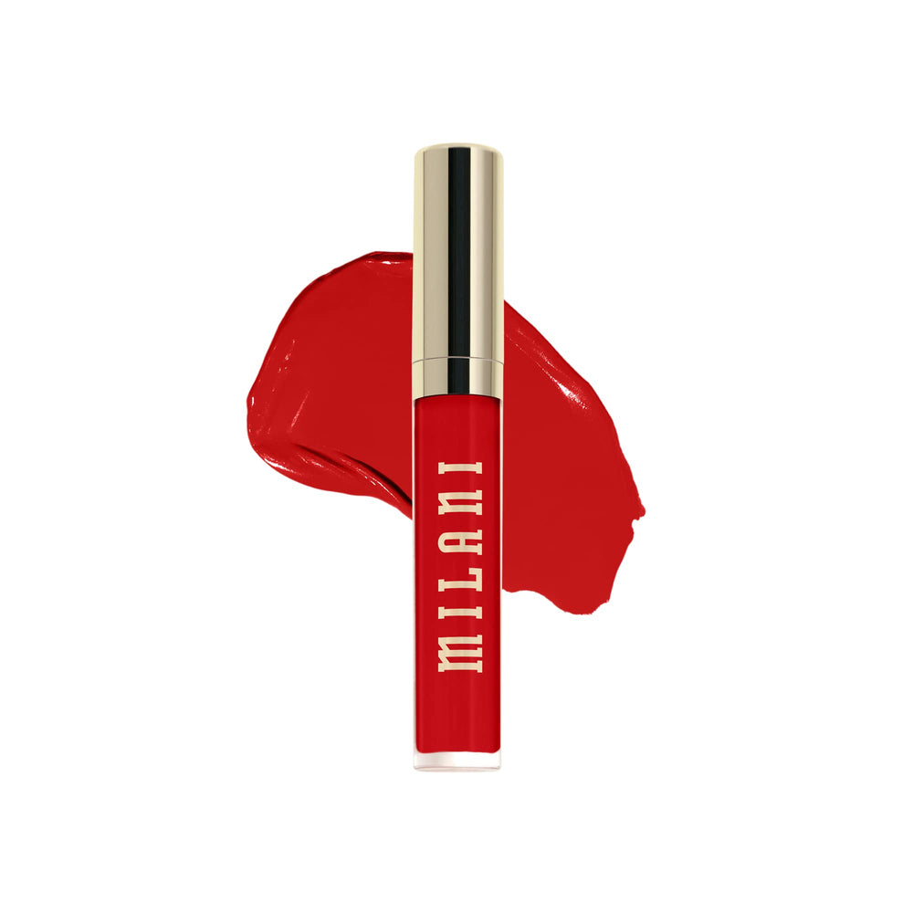 Milani Stay Put Liquid Lipstick Red Flag packaging for on-the-go color.
