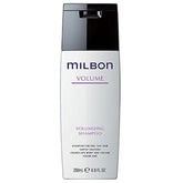 Milbon Champú Voluminizante, botella frente, aporta volumen al cabello fino.