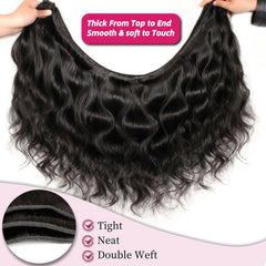 Extensiones Miminis cabello 28 pulgadas, ondulado cuerpo, mayor volumen para peinados.