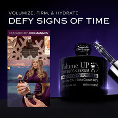 Contour des yeux avec Volume UP Time Block Serum, ridules plus douces.