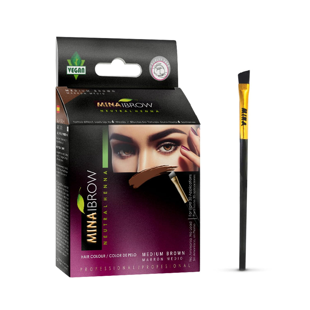MinaiBrow kit-tinte instantáneo marrón medio para cobertura natural