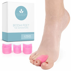 Mind Bodhi separadores de dedos con una anilla en rosa para mantener la alineación y prevenir juanetes.