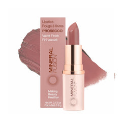 Labial Mineral Fusion Prosecco, barra satinada para color intenso y suave aplicación.