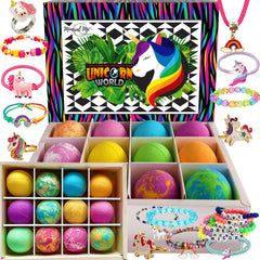 Bombas unicornio de Mineral Me California con joya oculta para sorpresa divertida.