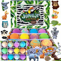 Mineral Me California – boules-bain-enfants-surprise révèle un jouet animal et transforme le bain en moment ludique.