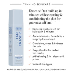 MINETAN BODY.SKIN enjuague con agua tibia retira residuos de bronceado.