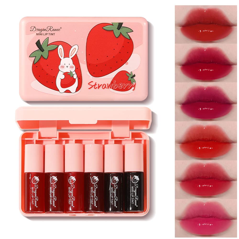Miniling 6 colores set de tintes labiales, empaque listo para regalo.