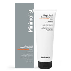 Mascarilla Minimalist en bote para cabello dañado, deja un tacto suave.