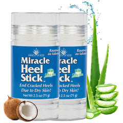 Miracle of Aloe Heel Stick, aplicación deslizante para talones secos y suaves.