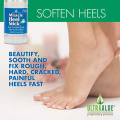Miracle of Aloe Heel Stick mantecas de karité y cacao para hidratación profunda.