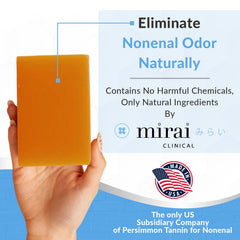 Mirai Persimmon Soap Bar with green tea extracts on a fresh surface